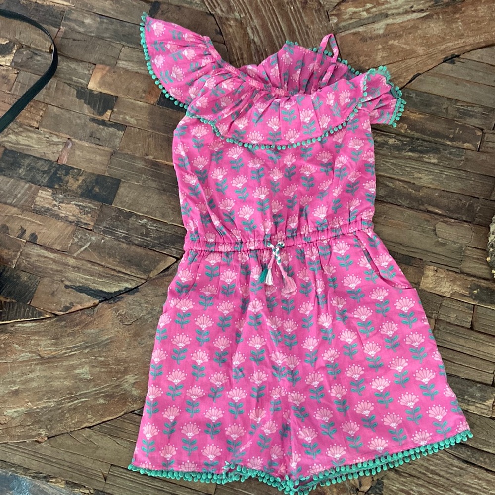 Mini Boden Pink Floral Kids Romper
